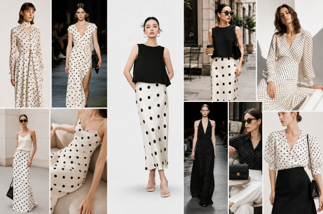 Theo Vogue: Họa tiết chấm bi được dự đoán sẽ tiếp tục là xu hướng nổi bật trong mùa hè 2026.